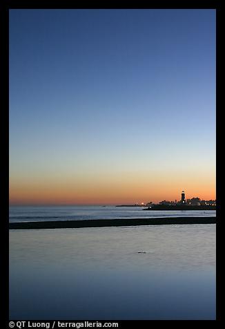 Twin Lakes State Beach, dusk. Santa Cruz, California, USA